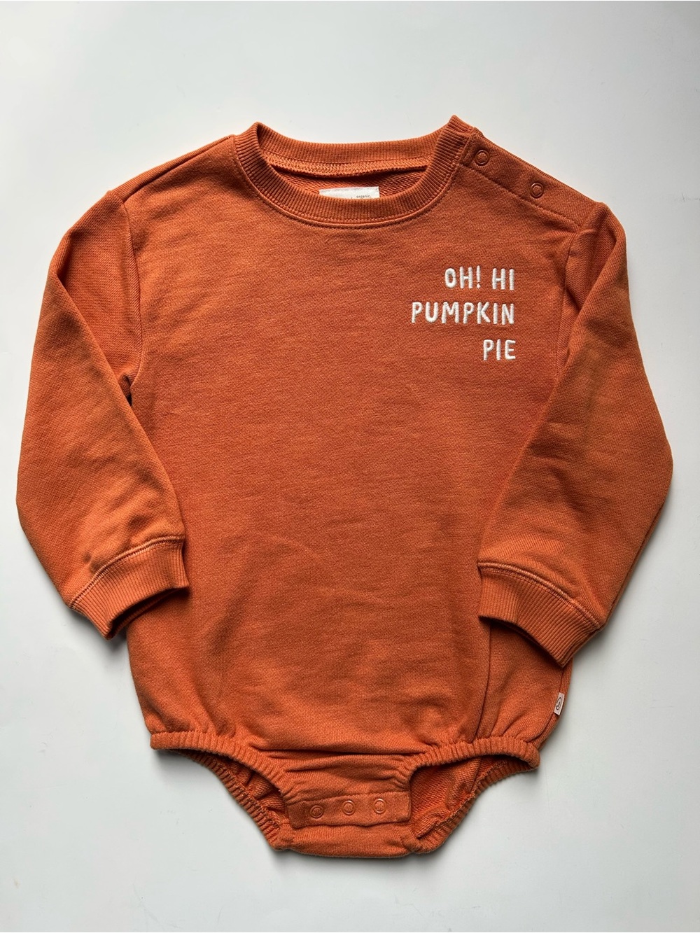 Little Planet by Carter’s Pumpkin Pie Orange Long-Sleeve Bubble Romper